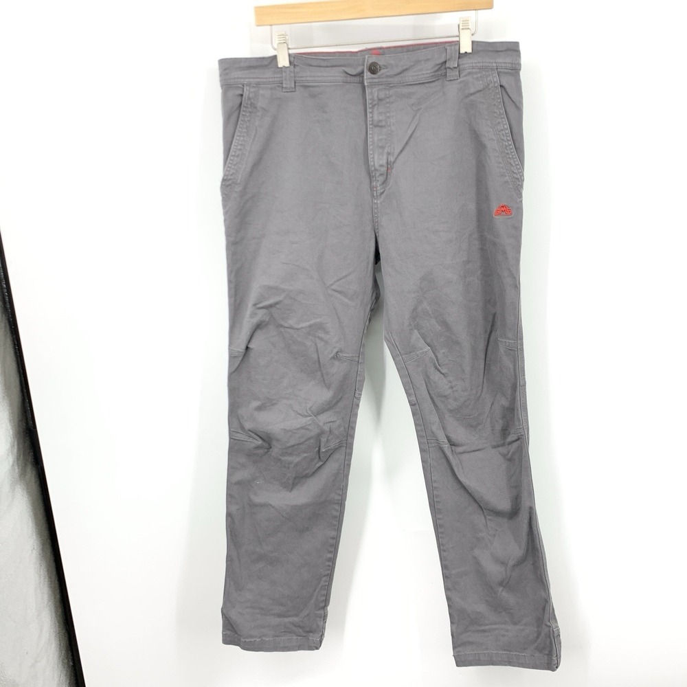 EMS Eastern Mountain Sports Men Size 36‎ x 30 Pants Gray Canvas Khakis Straight